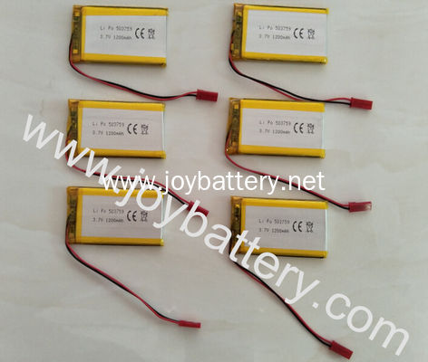 503759 3.7v 1200mah with PCM and wire,Rechargeable lithium polymer battery 503759 3.7v 1200mah
