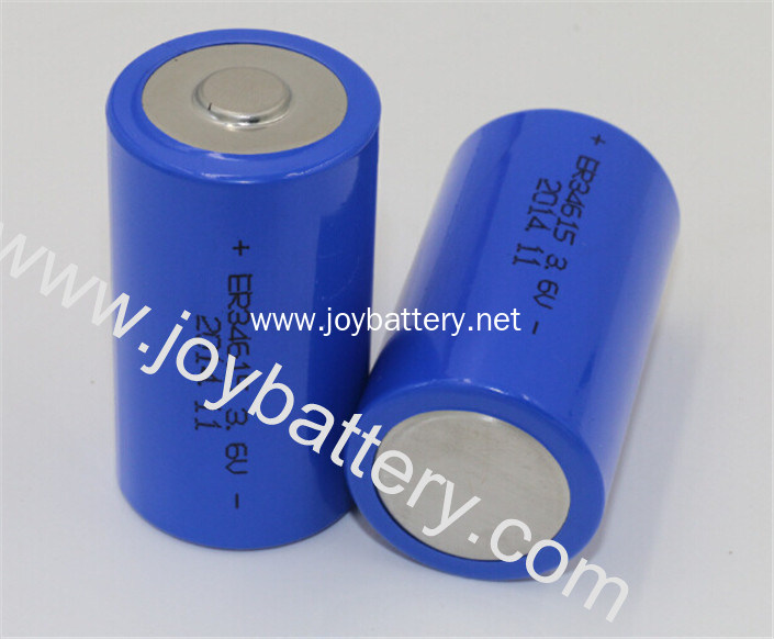 3.6v 14.5-19Ah ER34615 D size ER34615 Li-SoCL2 cell for Smart Lock, Marine, GPS Tracking