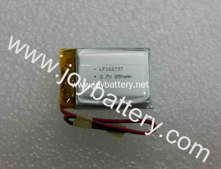 3.7V 850mah 102737 polymer li-on battery for MP3 Bluetooth Headset Pen GPS,Custom Model 102737 battery